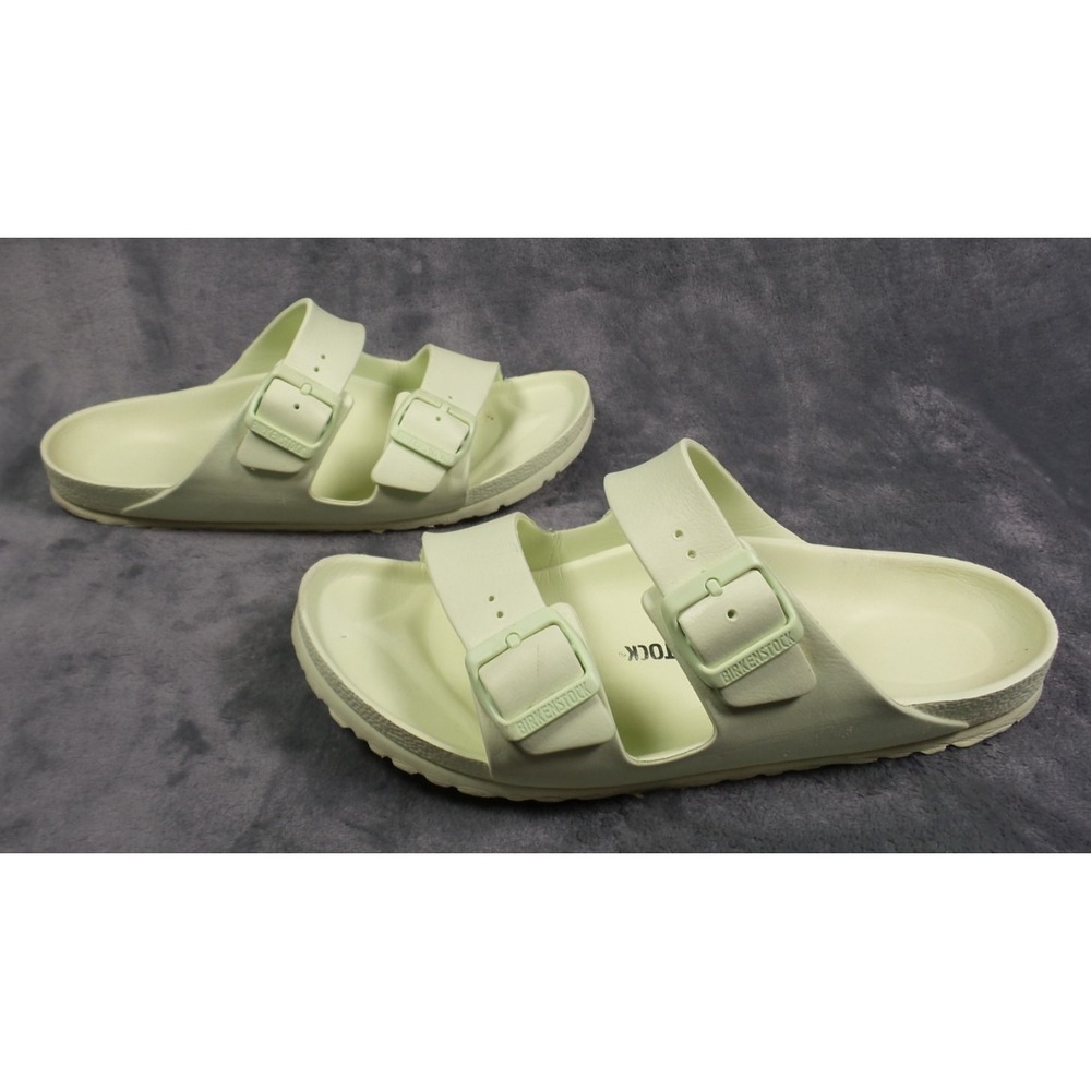 Birkenstock Arizona EVA Shoes Womens Size 41 Green Sandals Double Strap Buckle - Picture 6 of 12